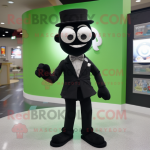 Black Engagement Ring mascot costume character dressed with a Playsuit and Bow ties