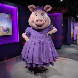 Postava maskota Purple Pig...