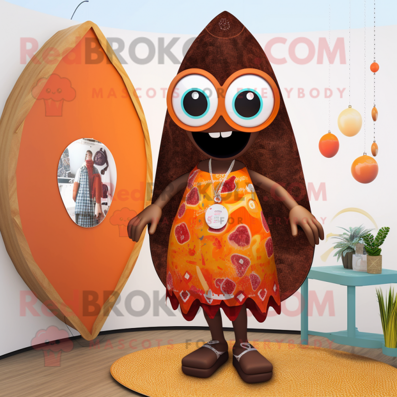 Rust Shakshuka mascot costume character dressed with a Bikini and Earrings Rust Shakshuka mascot costume character dressed with a Bikini and Earrings