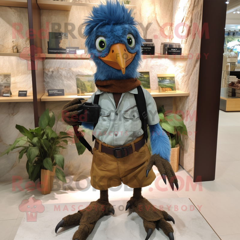 nan Archeopteryx mascot costume character dressed with a Denim Shorts and Gloves nan Archeopteryx mascot costume character dressed with a Denim Shorts and Gloves