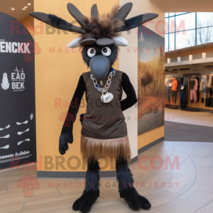 Black Elk mascot costume character dressed with a Skinny Jeans and Rings