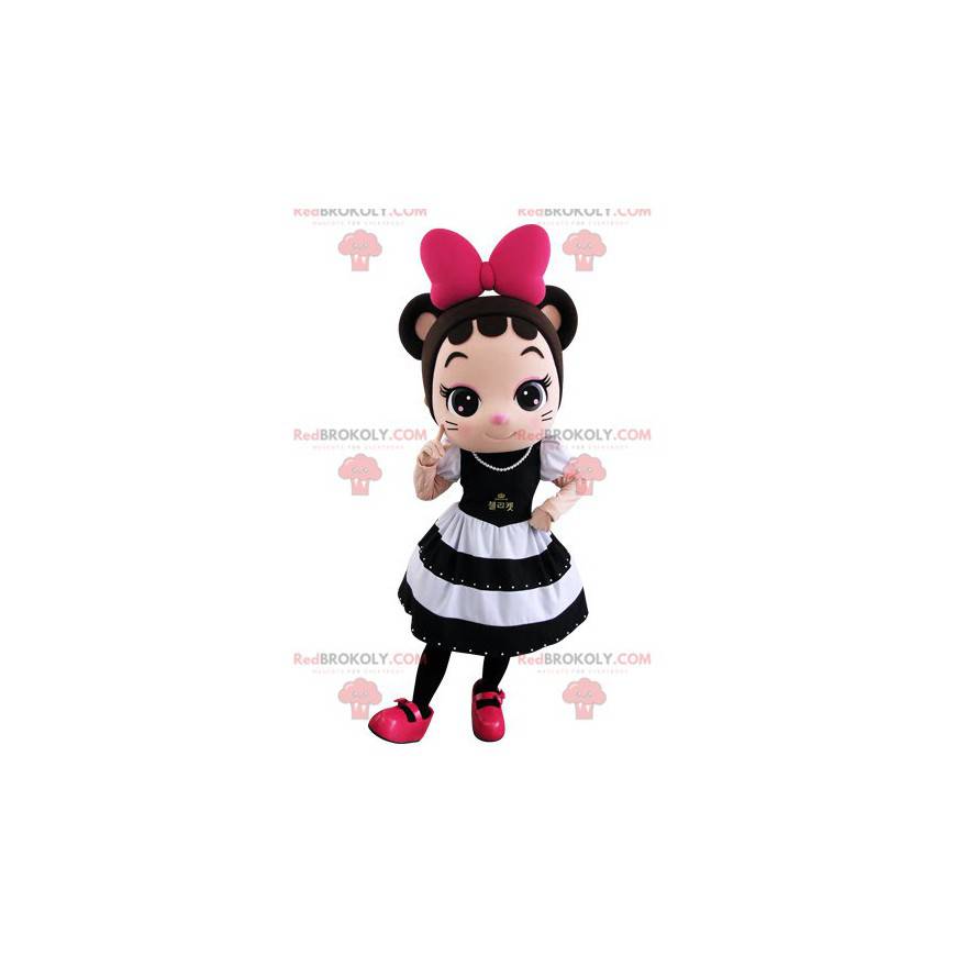 Sehr elegantes Mausmädchenmaskottchen mit einem schönen Kleid - Sehr elegantes Mausmädchenmaskottchen mit einem schönen Kleid -
