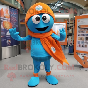 Blauw oranje mascotte...