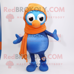 Blauw oranje mascotte...