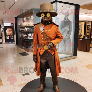 Rust Civil War Soldier mascot costume character dressed with a Suit Pants and Digital watches