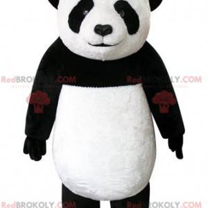 Mascota panda blanco y negro muy hermosa y realista -