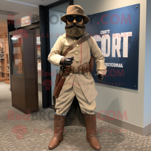 Rust Civil War Soldier mascot costume character dressed with a Suit Pants and Digital watches