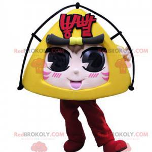 Giant samurai head mascot. Aperitif cake mascot - Redbrokoly.com