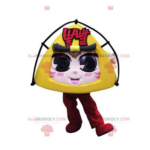 Giant samurai head maskot. Aperitiff kakemaskot - Redbrokoly.com