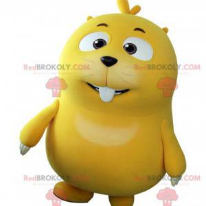 Mollige en schattige gele mol mascotte. Groundhog mascotte -
