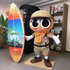 Peach Special Air Service mascot costume character dressed with a Board Shorts and Bow ties