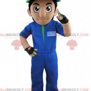 Mascot man in overalls with a cap - Redbrokoly.com