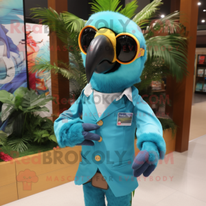 Turkis Macaw maskot drakt...