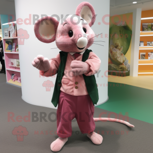 Pink Mouse mascotte kostuum...