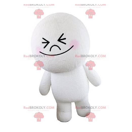 Mascotte de gros bonhomme blanc rond et mignon - Redbrokoly.com