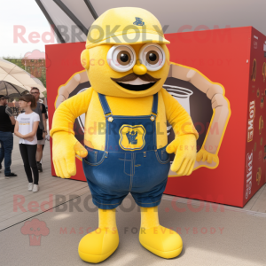 Gul Guinness maskot kostume...