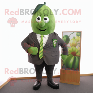 Olive Beet mascot costume character dressed with a Suit Jacket and Ties
