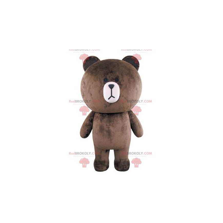 Mascotte de gros nounours dodu et marron - Redbrokoly.com