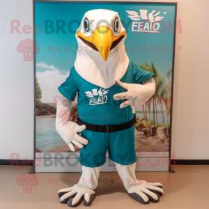 Teal Bald Eagle mascotte...