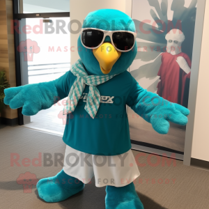 Teal Bald Eagle mascotte...