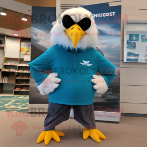 Teal Bald Eagle mascotte...