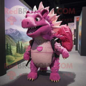 Pink Stegosaurus maskot...