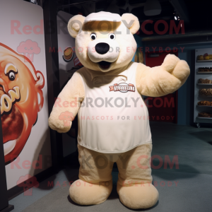 Cream Bear mascotte kostuum...