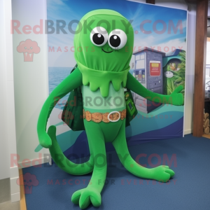 Green Octopus mascotte...