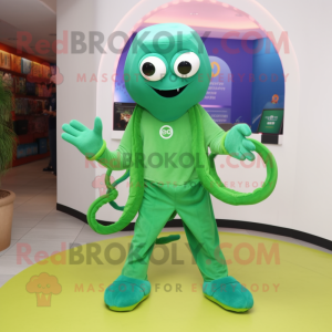 Green Octopus mascotte...