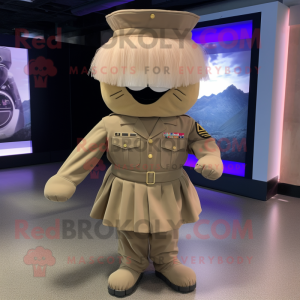 Tan American Soldier maskot...