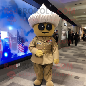 Tan American Soldier maskot...