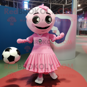 Rosa fotboll maskot kostym...