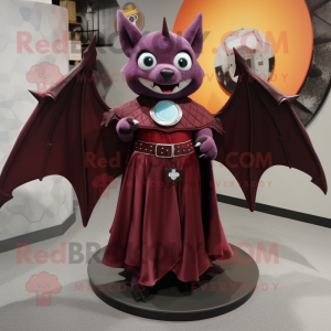 Maroon Bat mascotte kostuum...