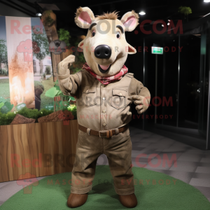 Tan Wild Boar maskot...