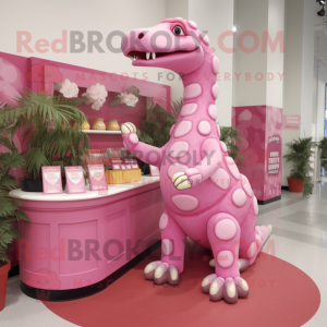 Roze brachiosaurus mascotte...