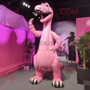 Pink Brachiosaurus maskot...