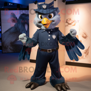 Navy Harpy mascot costume character dressed with a Overalls and Bracelets