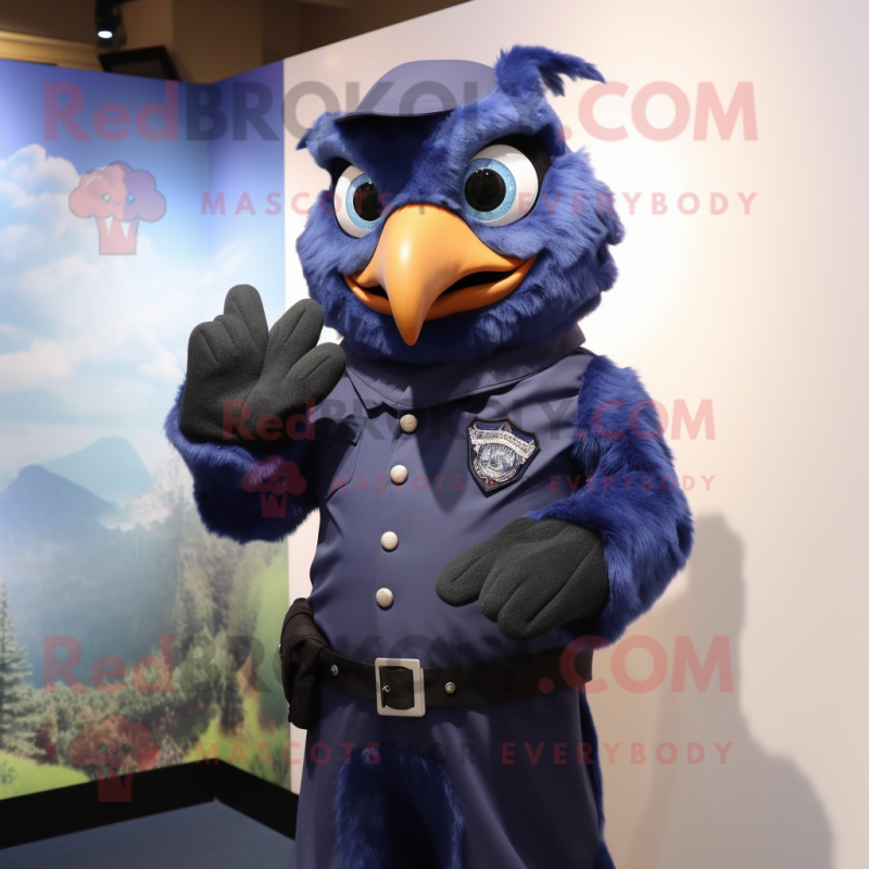 Navy Harpy mascot costume character dressed with a Overalls and Bracelets