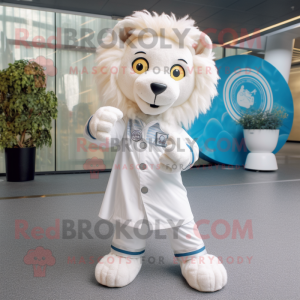 White Lion mascotte kostuum...