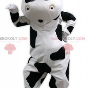 Mascotte de vache géante noire et blanche - Redbrokoly.com