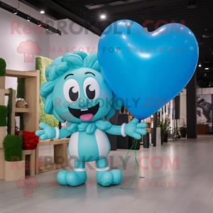 Cyan hjärtformade ballonger...