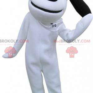 Mascote de cachorro branco e preto. Mascote Snoopy -