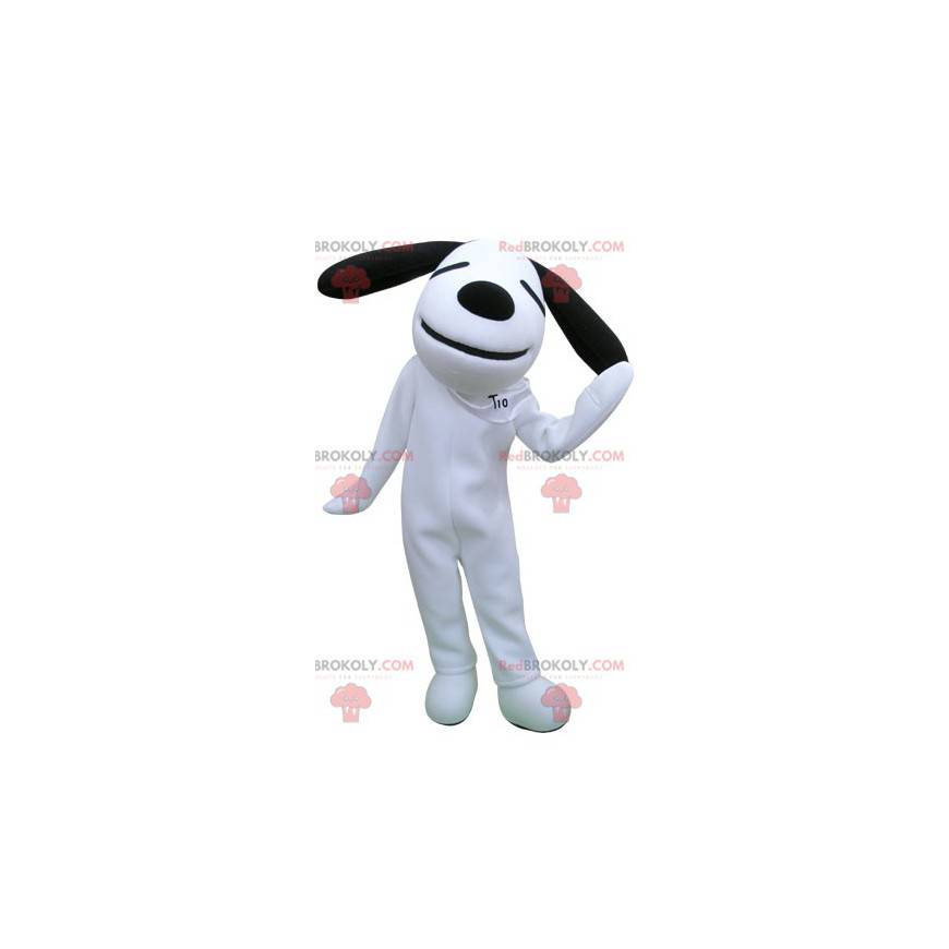 Hvid og sort hundemaskot. Snoopy maskot - Redbrokoly.com