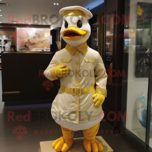 Gold Duck maskot drakt...