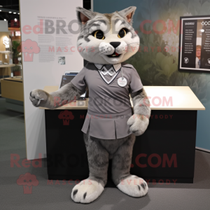 Grijze Bobcat mascotte...