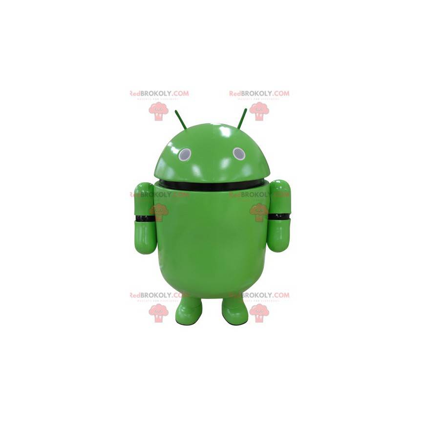 Grön robotmaskot. Android maskot - Redbrokoly.com