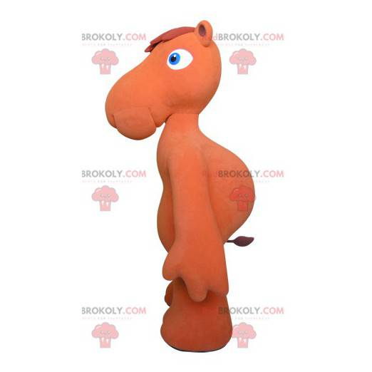 Mascotte de chameau orange avec les yeux bleus - Redbrokoly.com
