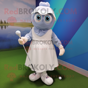 nan Golf Ball mascot costume character dressed with a Skirt and Mittens