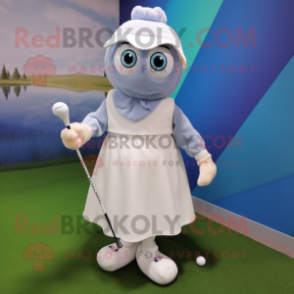 nan Golf Ball mascot costume character dressed with a Skirt and Mittens