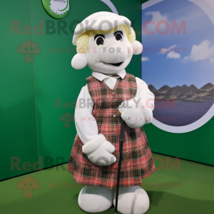nan Golf Ball mascot costume character dressed with a Skirt and Mittens